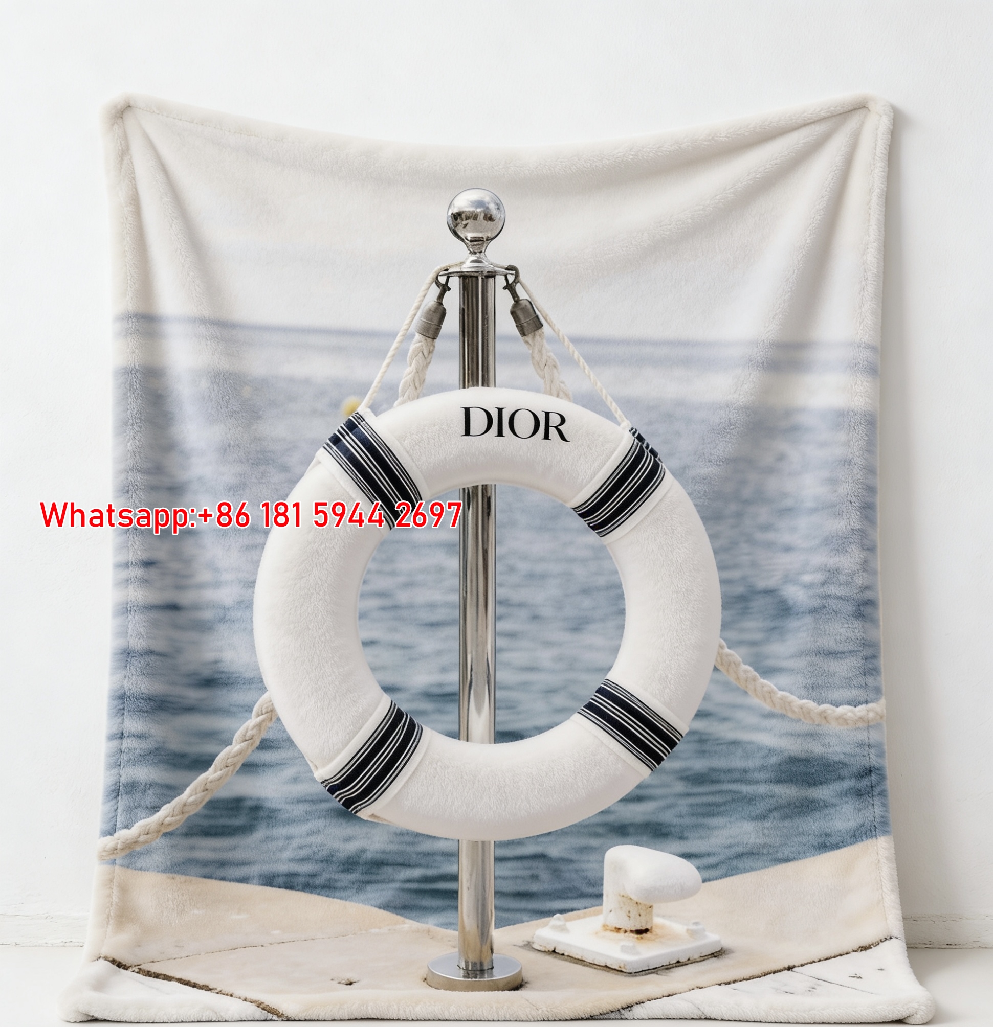 Elegant Dior Beach Pier Flannel Fleece Blanket D086